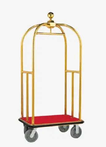 [24334] عربة عفش مقاس صغير 90*66*186  لون ذهبي