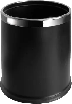 [24302] سلة مهملات جلد لون أسود - طبقتين 10  لتر